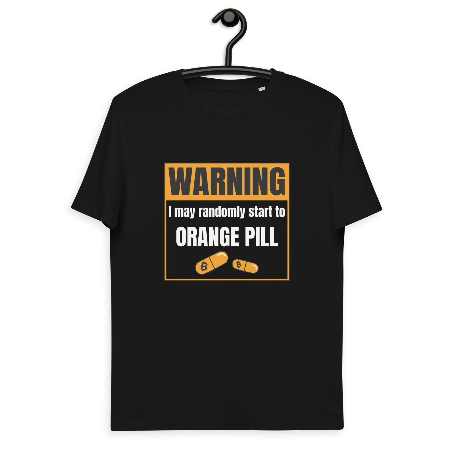 Bitcoin Warning Orange Pill Men's Organic Cotton T-Shirt
