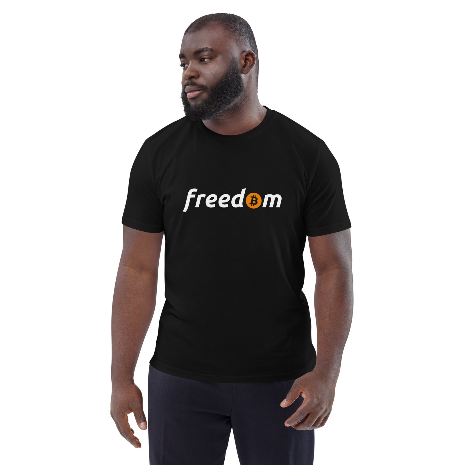 Bitcoin Freedom Basic Bio-T-Shirt für Männer