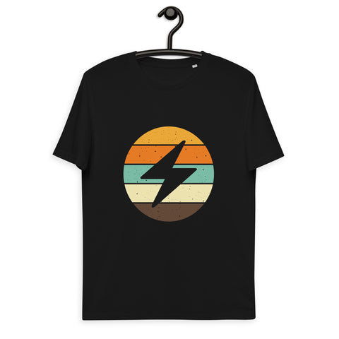 Bitcoin Lightning Retro Bio-T-Shirt für Männer