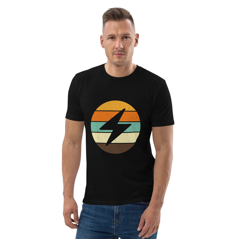 Bitcoin Lightning Retro Men's Organic Cotton T-Shirt