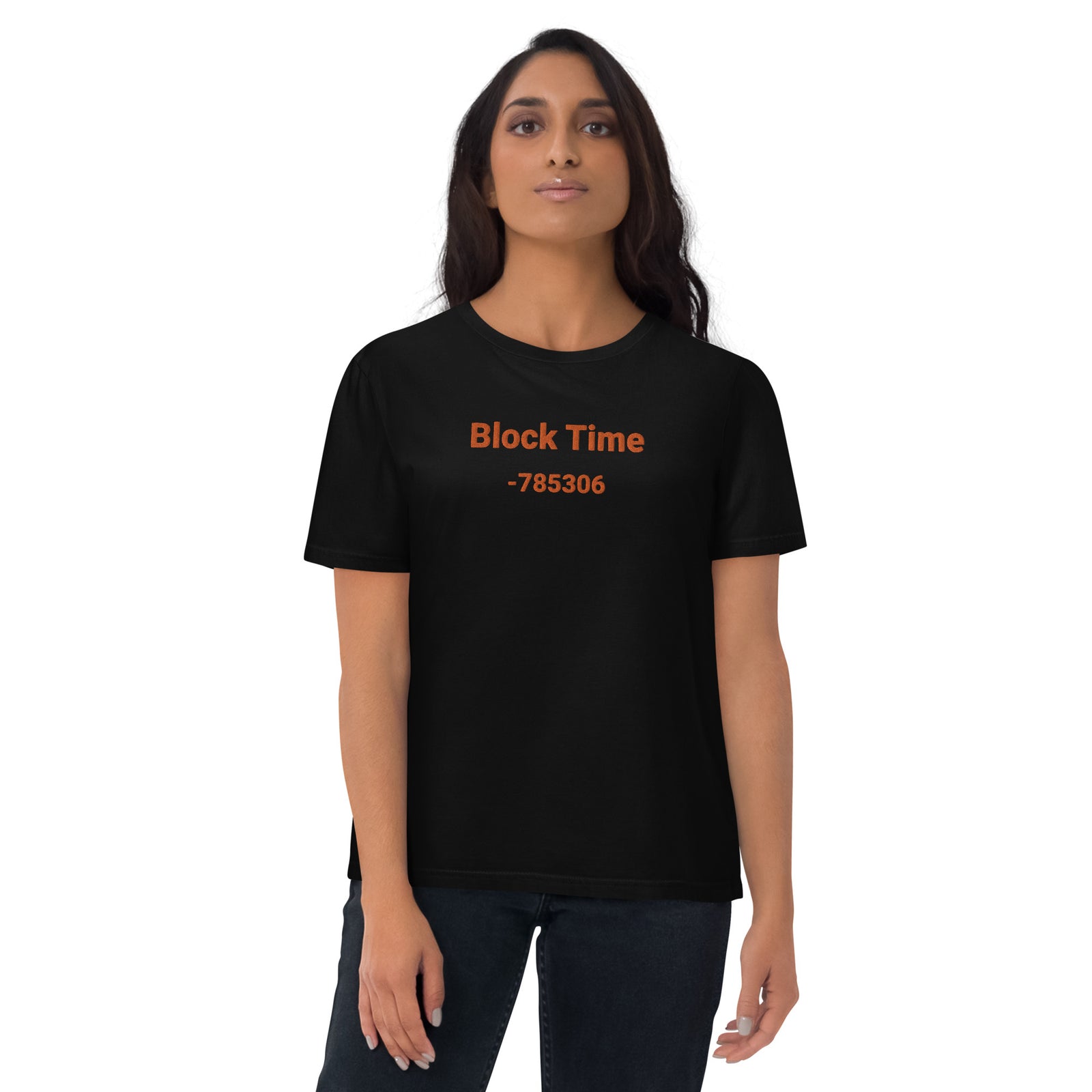 Block Time Personalized Women's Organic Cotton | Bitcoin T-Shirt