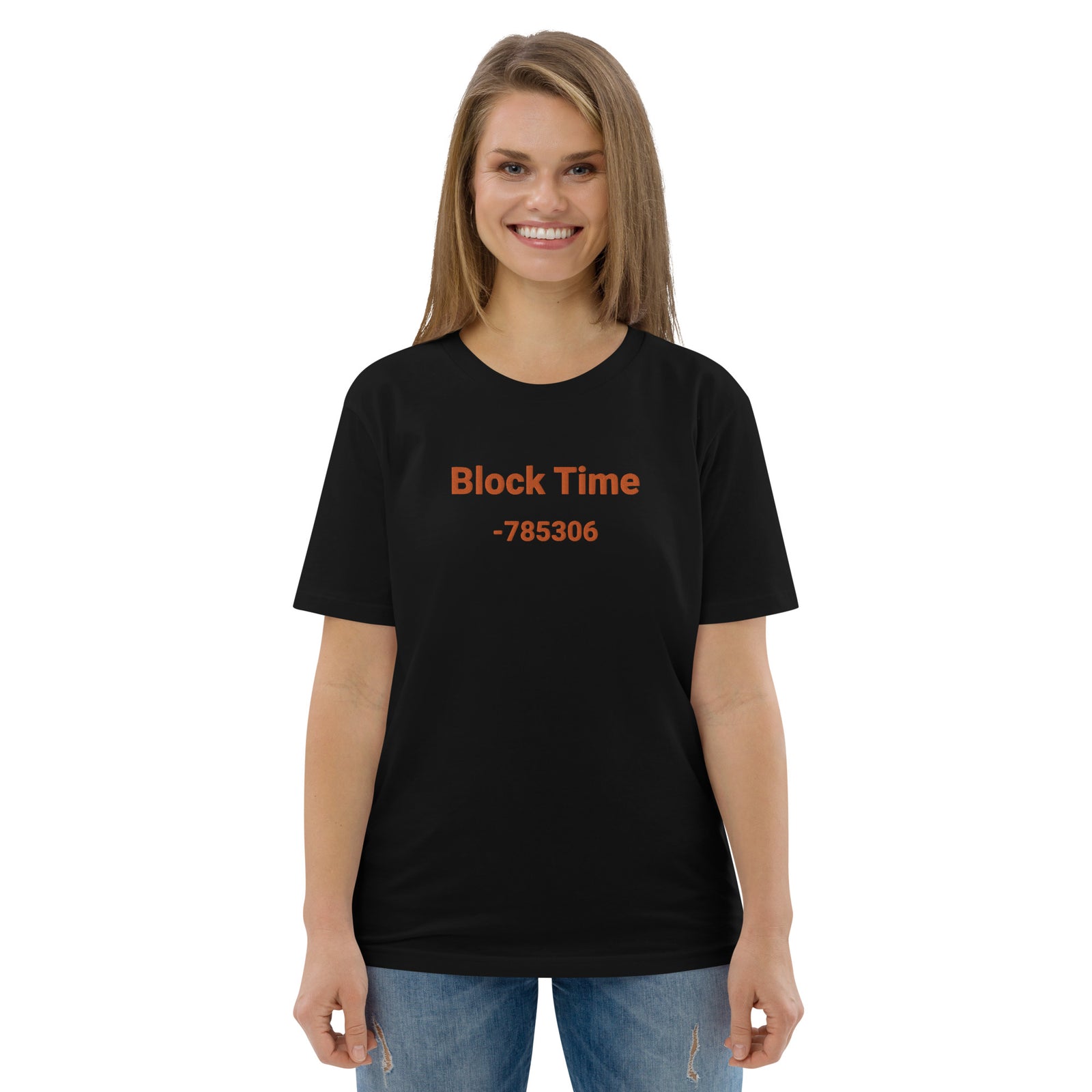 Block Time Personalized Women's Organic Cotton | Bitcoin T-Shirt