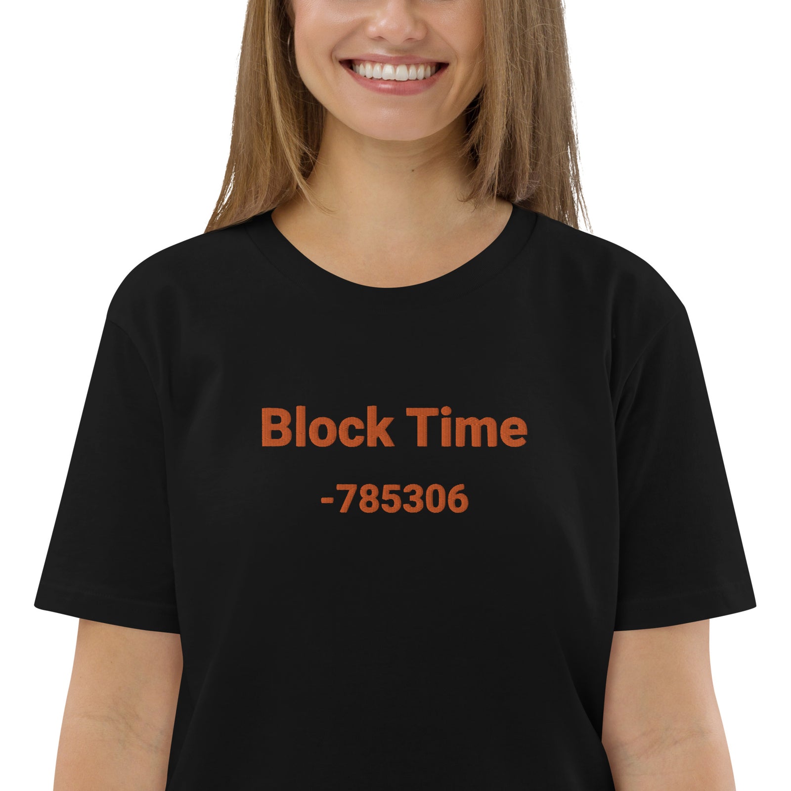 Block Time Personalized Women's Organic Cotton | Bitcoin T-Shirt