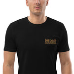 Bitcoin Runners Embroidered Men's Organic Cotton T-Shirt