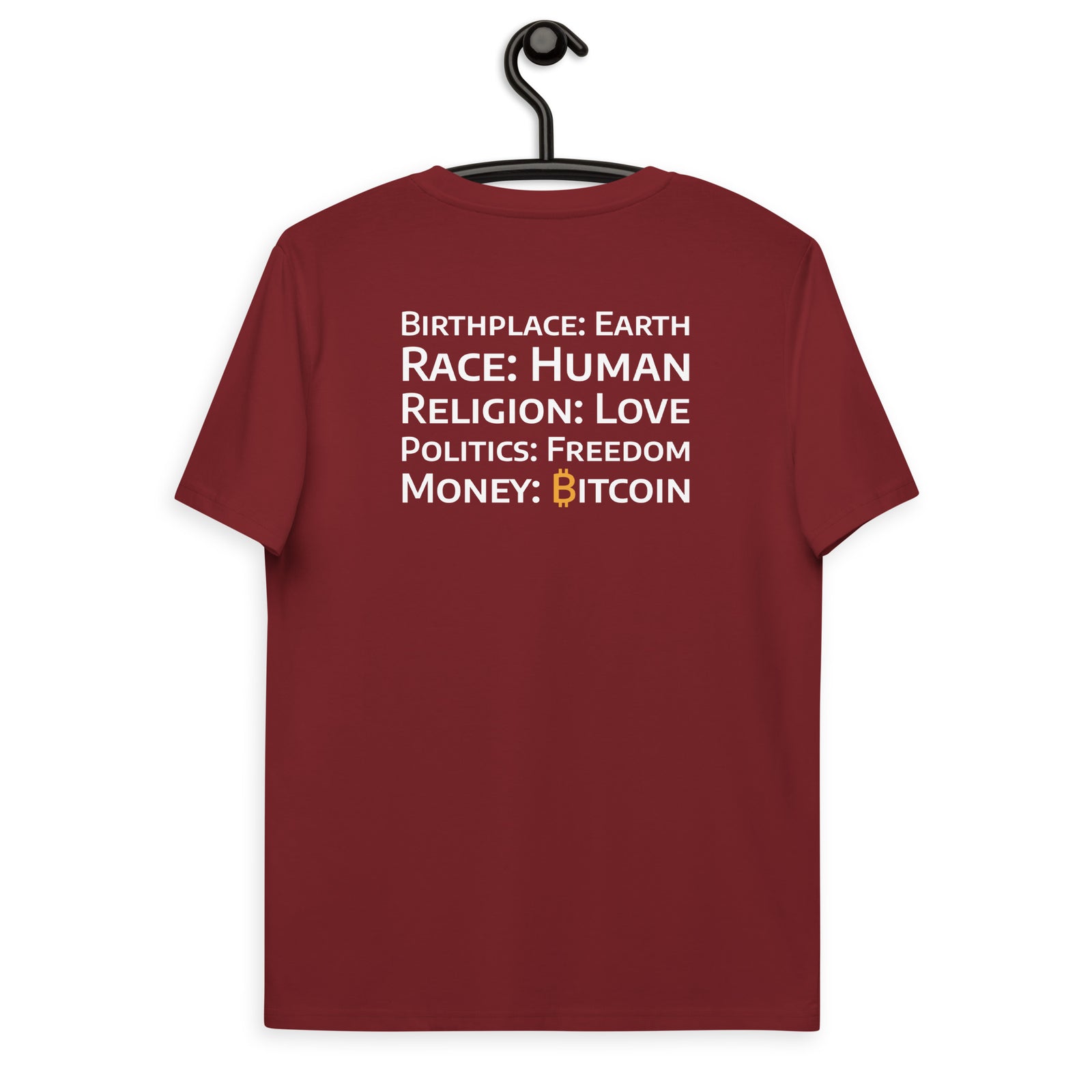 Bitcoin Money Druck HINTEN Basic Bio-T-Shirt für Männer