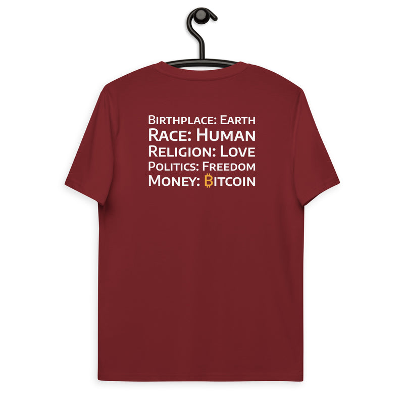 Bitcoin Money Druck HINTEN Basic Bio-T-Shirt für Männer