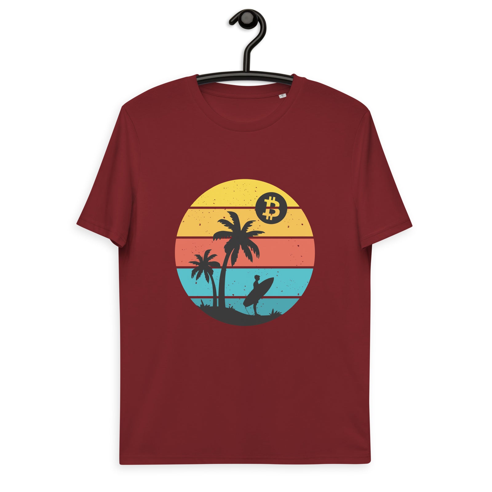 Bitcoin Retro Surfing Men's Organic Cotton T-Shirt