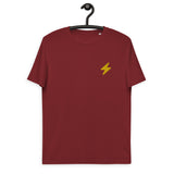 Bitcoin Lightning Stickerei Basic Bio-T-Shirt für Männer