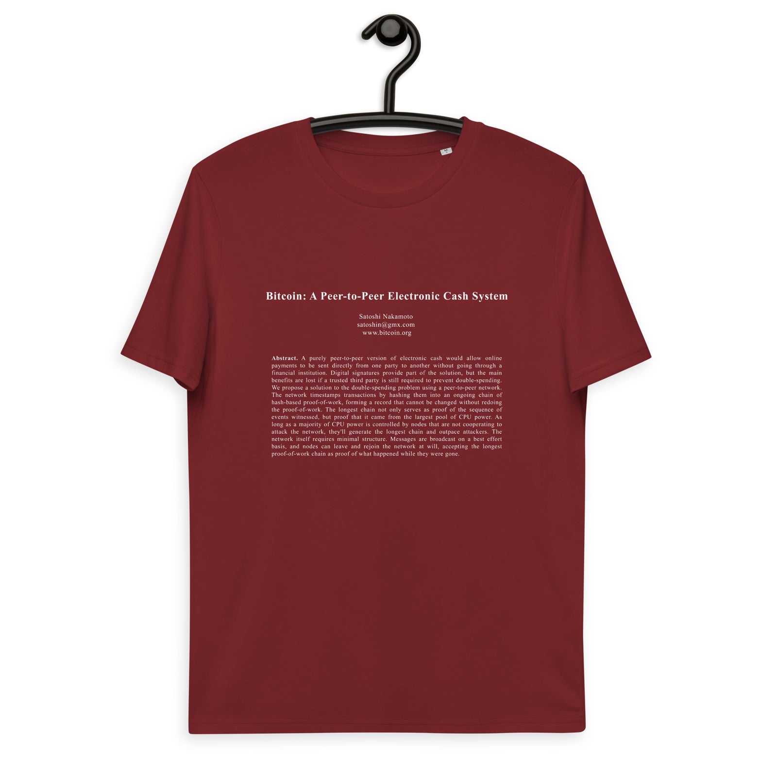 Bitcoin White Paper Basic Bio-T-Shirt für Männer