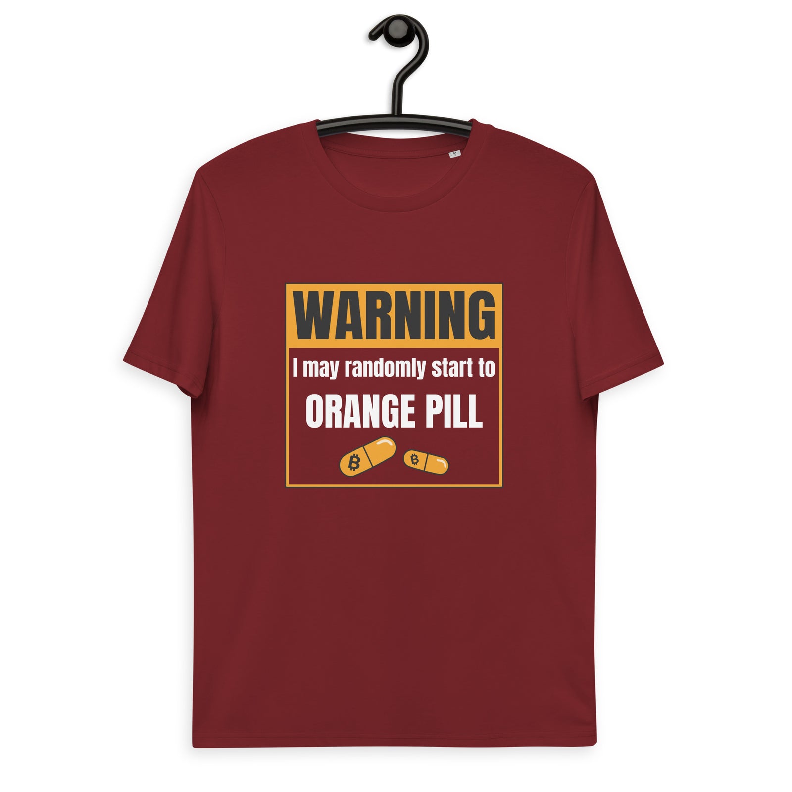 Bitcoin Warning Orange Pill Men's Organic Cotton T-Shirt