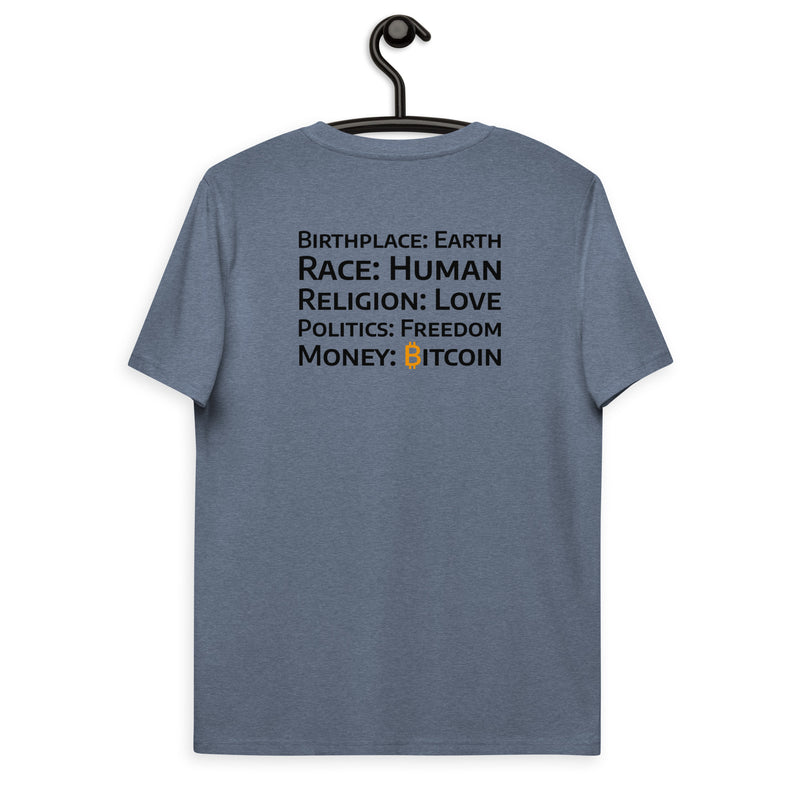 Bitcoin Money Druck HINTEN Basic Bio-T-Shirt für Männer