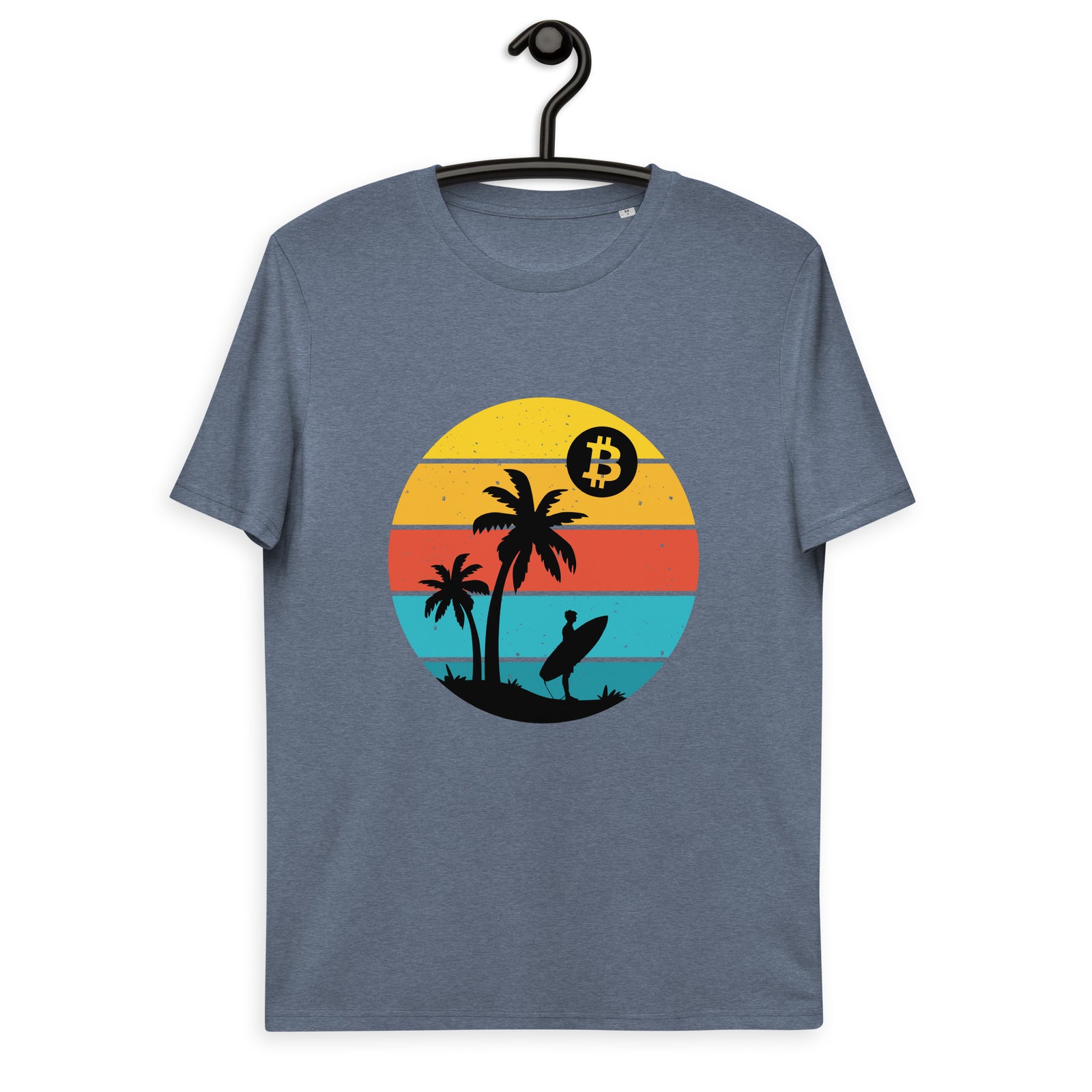 Bitcoin Retro Surfing Men's Organic Cotton T-Shirt