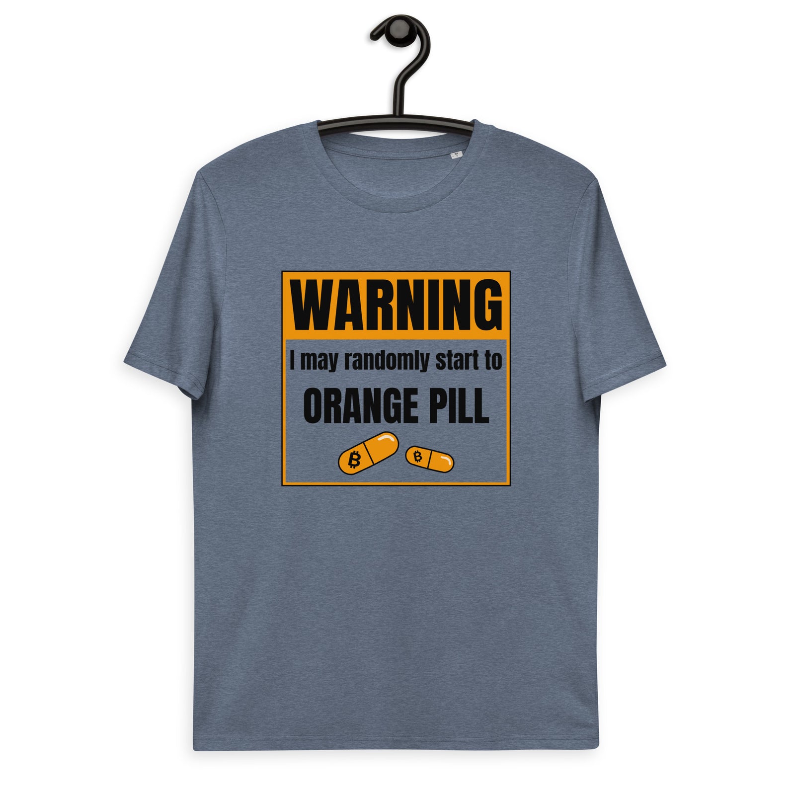 Bitcoin Warning Orange Pill Men's Organic Cotton T-Shirt