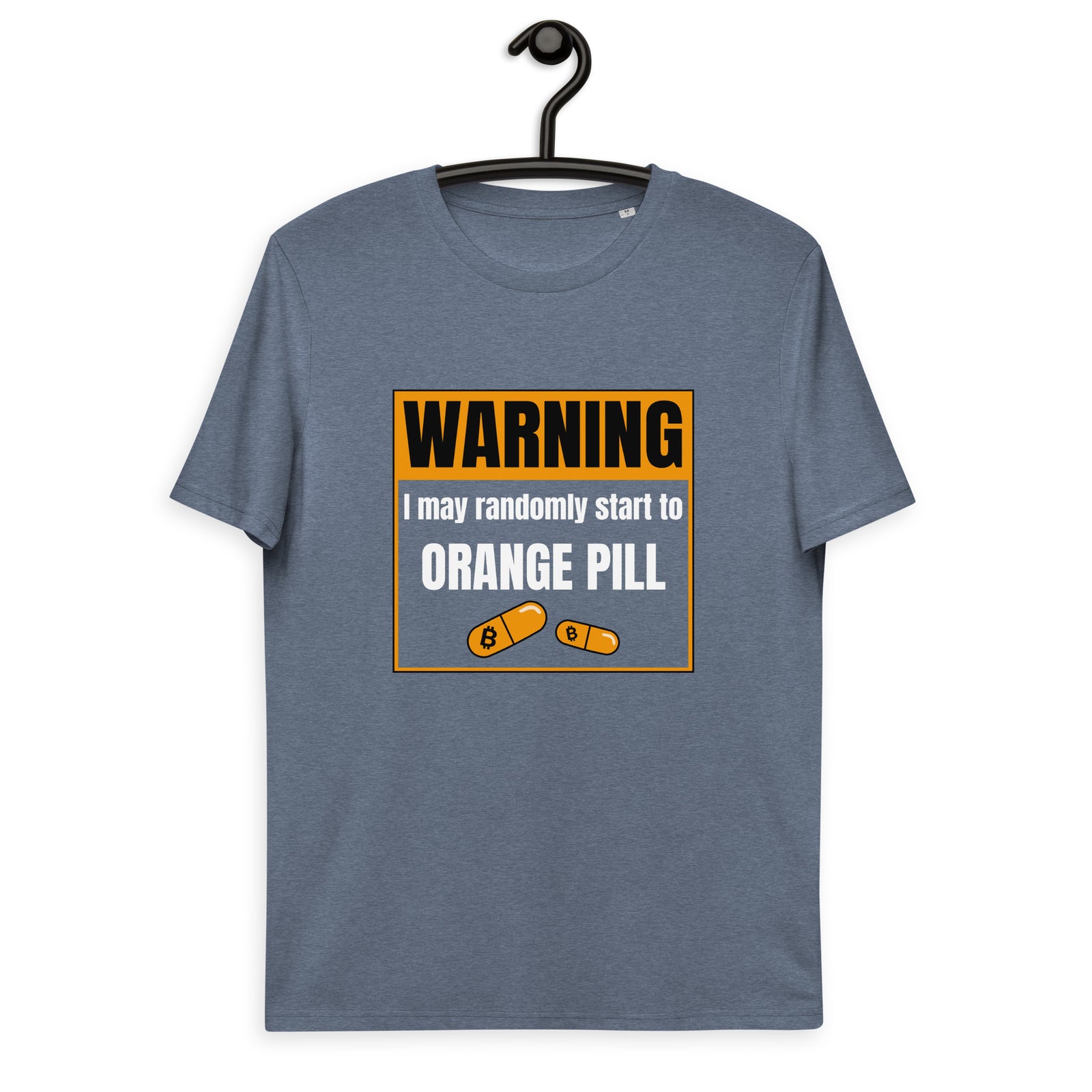 Bitcoin Warning Orange Pill Men's Organic Cotton T-Shirt