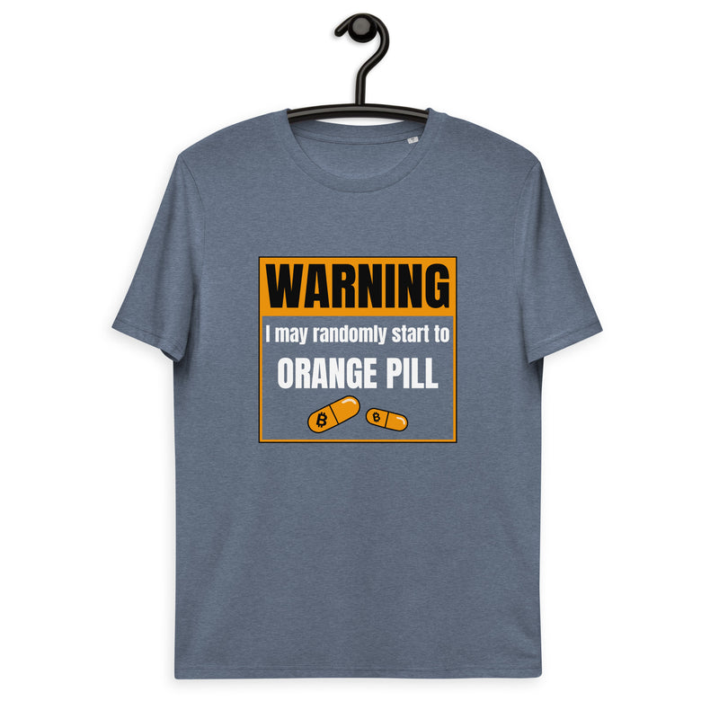 Bitcoin Warning Orange Pill Men's Organic Cotton T-Shirt