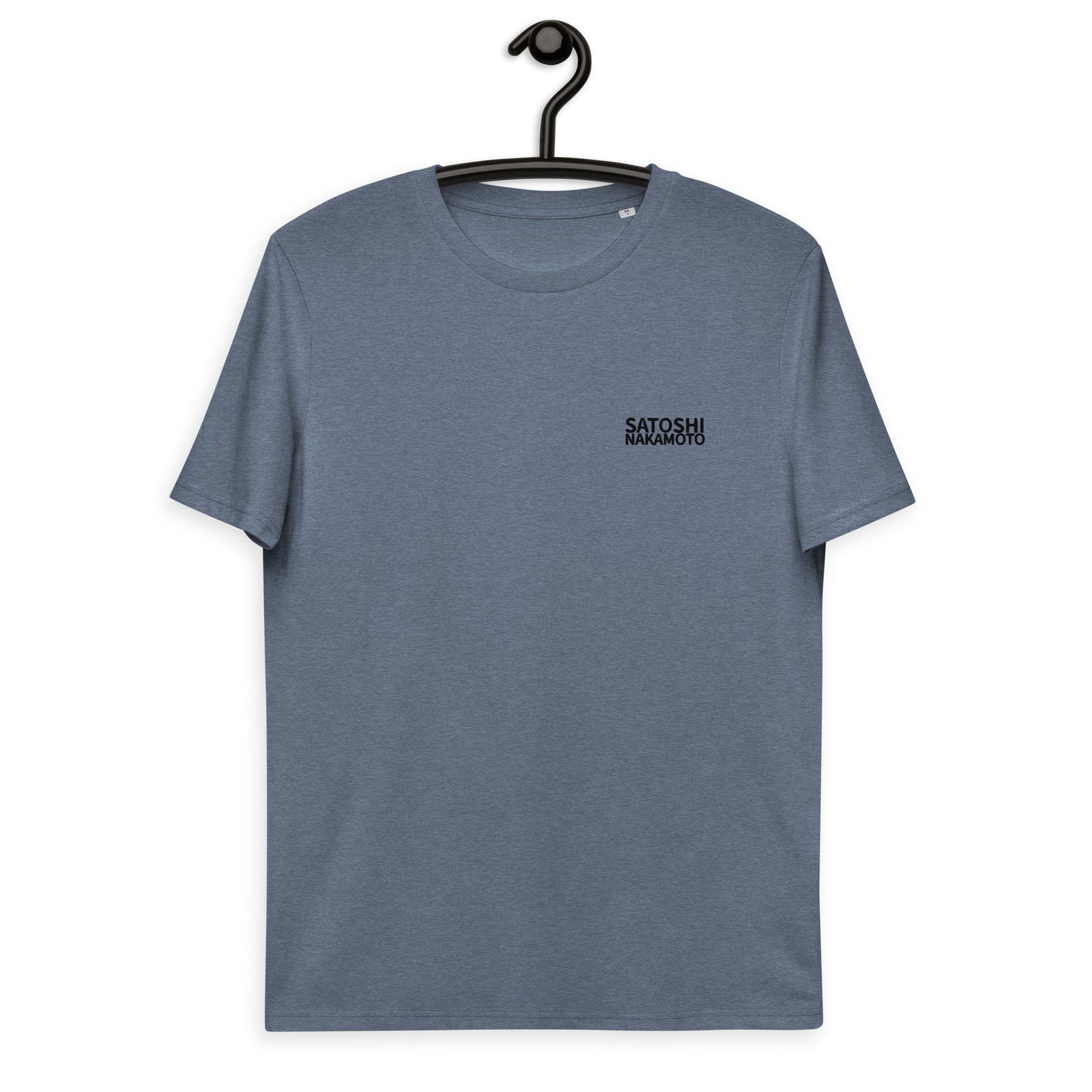 Satoshi Nakamoto Embroidered Men's Organic Cotton | Bitcoin T-Shirt