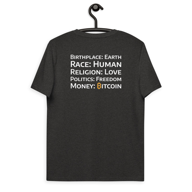 Bitcoin Money Druck HINTEN Basic Bio-T-Shirt für Männer