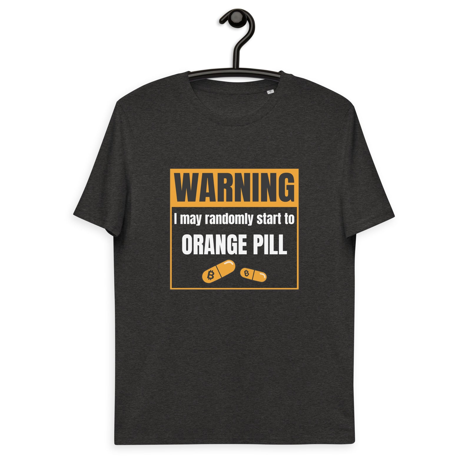 Bitcoin Warning Orange Pill Men's Organic Cotton T-Shirt