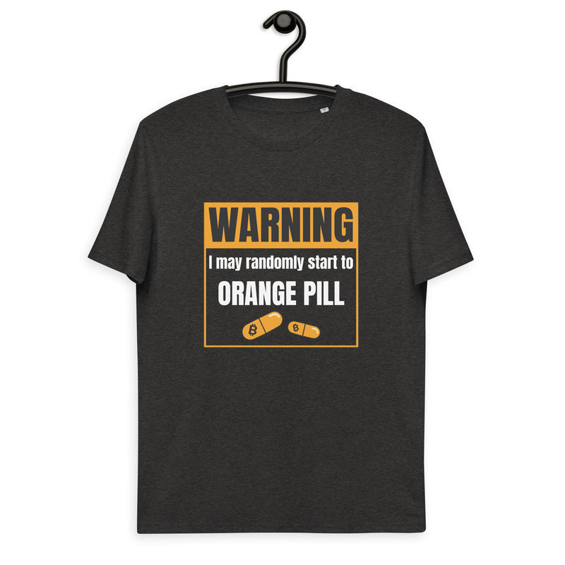 Bitcoin Warning Orange Pill Men's Organic Cotton T-Shirt