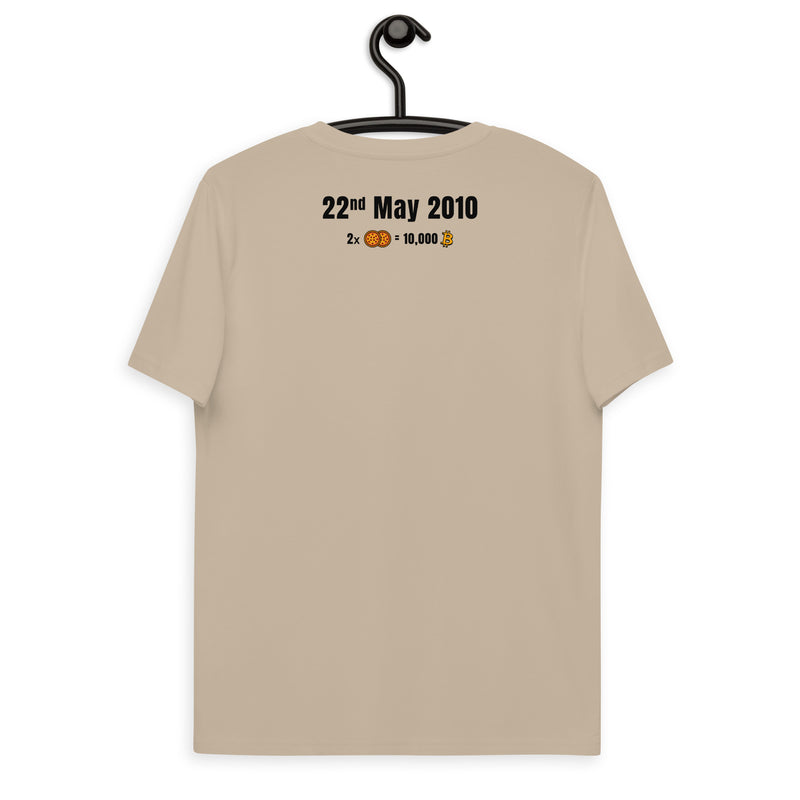Bitcoin Pizza Day Back & Front Men's Organic Cotton T-Shirt