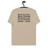 Bitcoin Money BACK Print Men's Organic Cotton T-Shirt