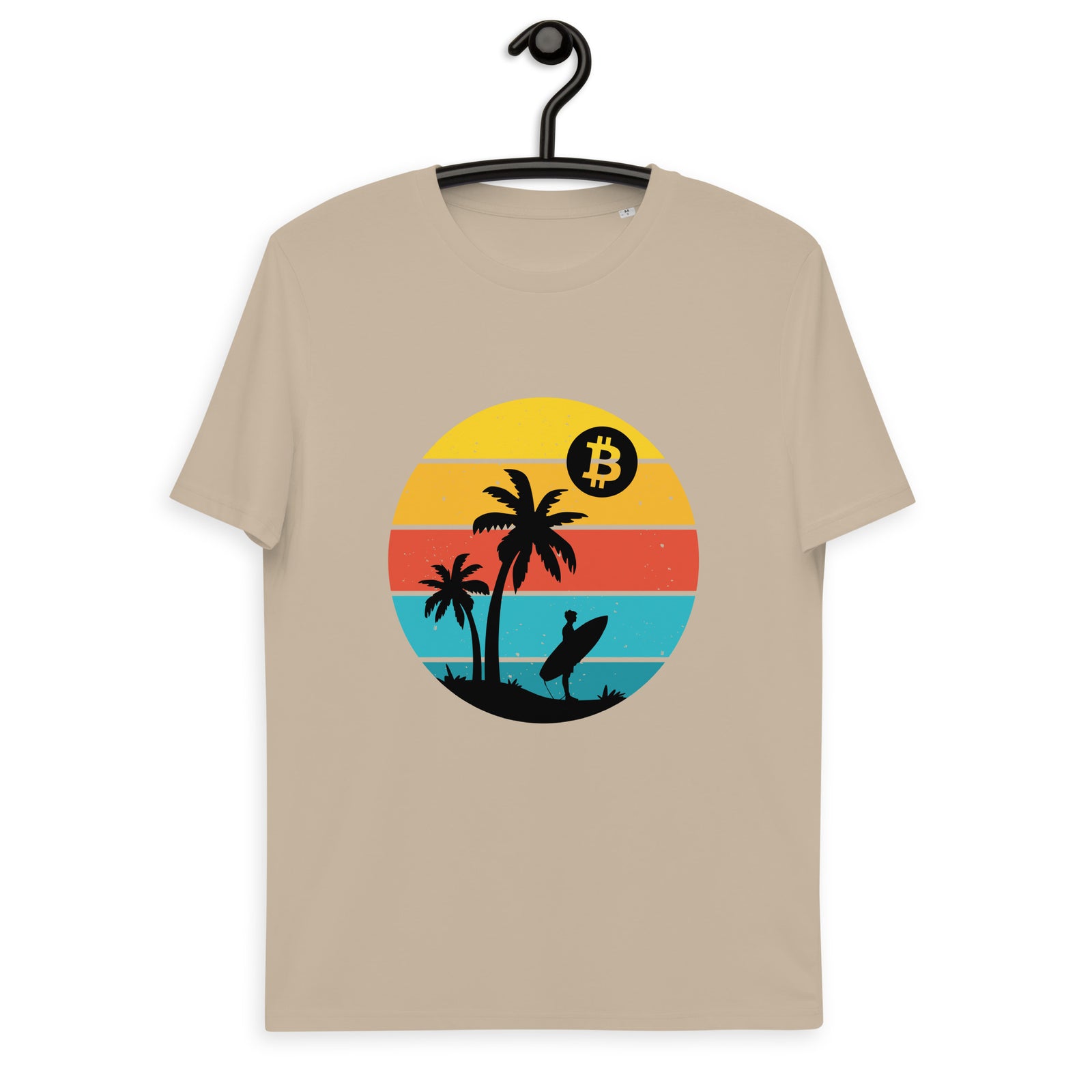 Bitcoin Retro Surfing Men's Organic Cotton T-Shirt