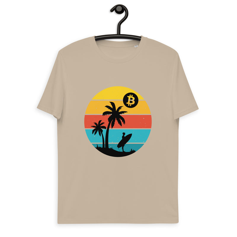 Bitcoin Retro Surfing Men's Organic Cotton T-Shirt