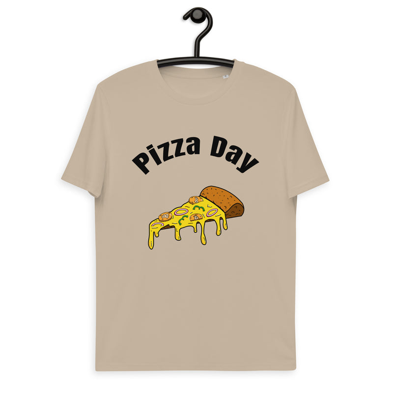 Bitcoin Pizza Day Back & Front Men's Organic Cotton T-Shirt