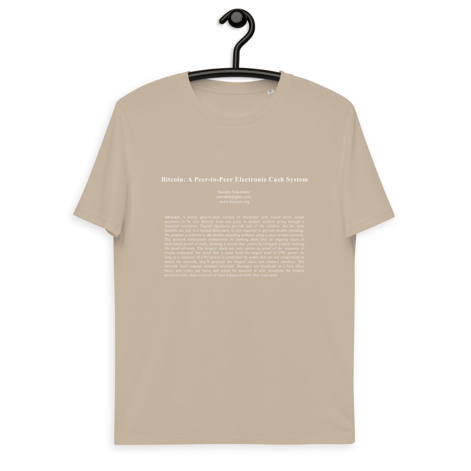 Bitcoin White Paper Basic Bio-T-Shirt für Männer