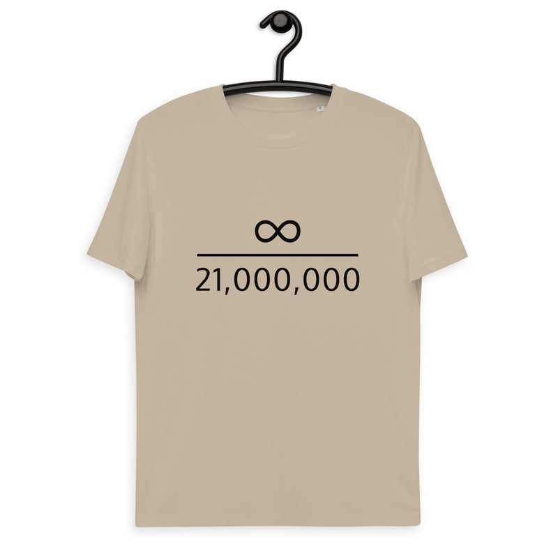 Infinity Divided by 21 Mio Bitcoin Basic Bio-T-Shirt für Männer