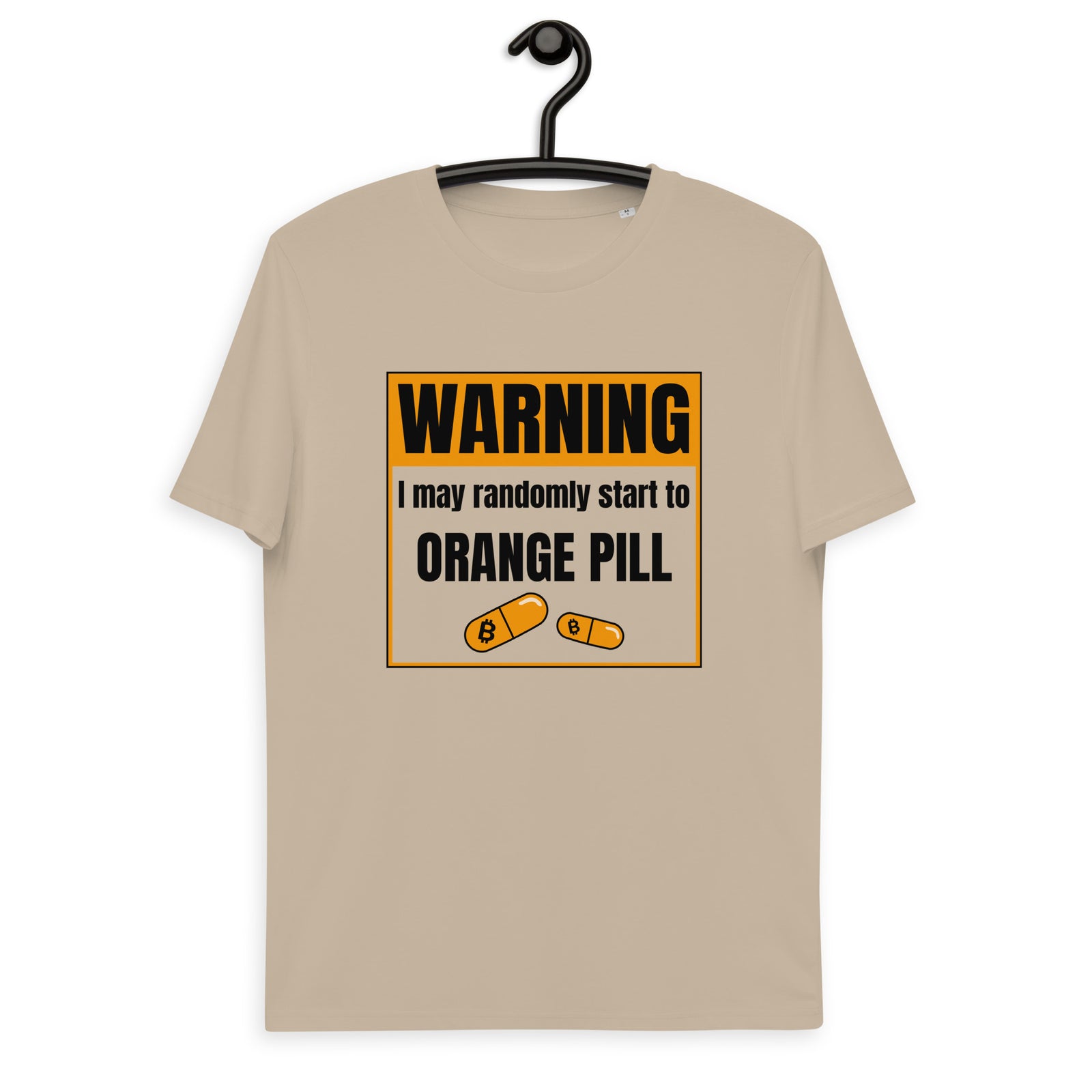 Bitcoin Warning Orange Pill Men's Organic Cotton T-Shirt