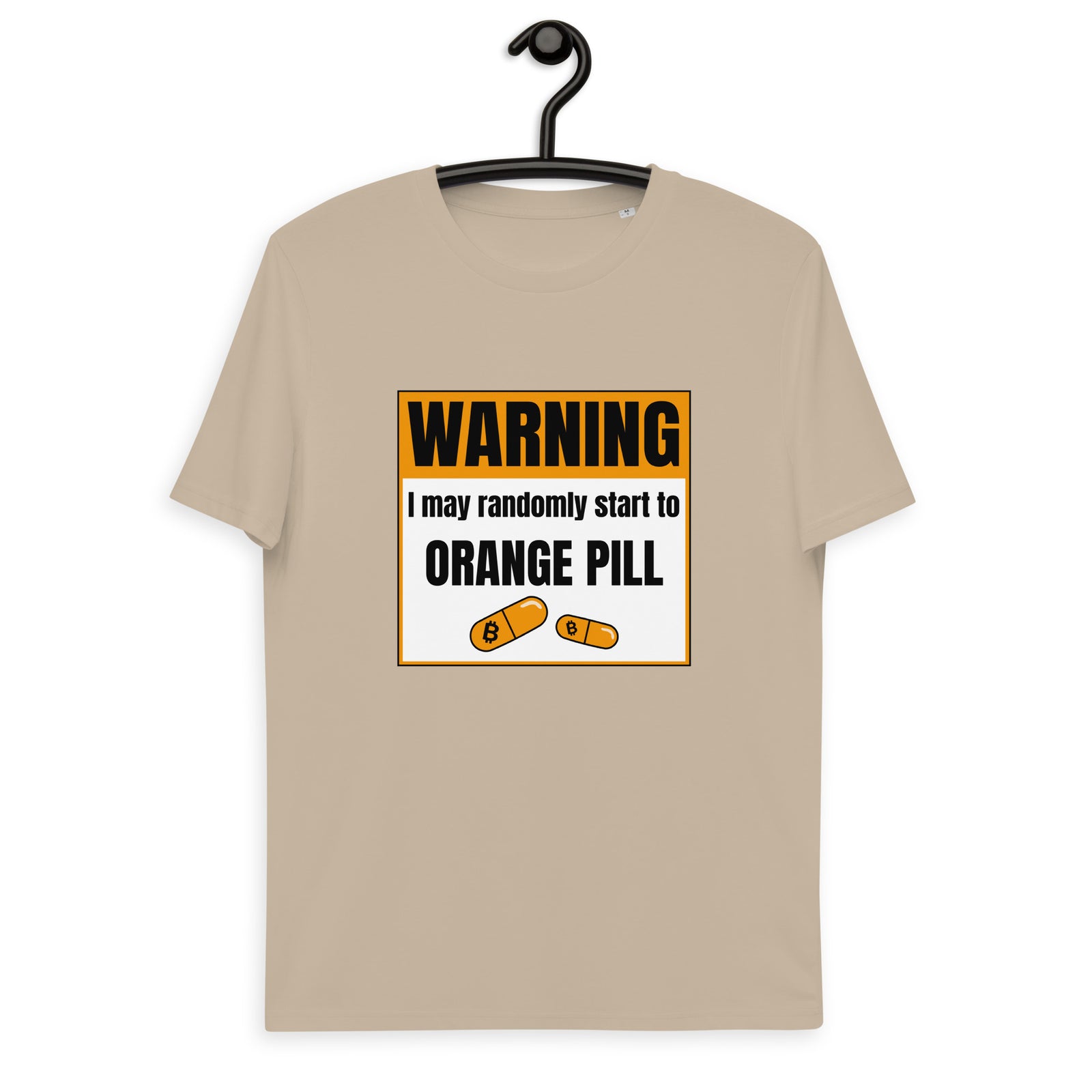 Bitcoin Warning Orange Pill Men's Organic Cotton T-Shirt