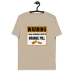 Bitcoin Warning Orange Pill Basic Bio-T-Shirt für Männer