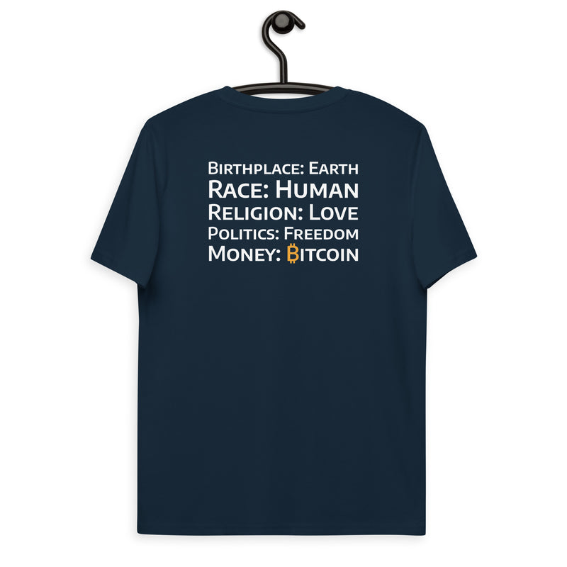 Bitcoin Money Druck HINTEN Basic Bio-T-Shirt für Männer