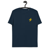 Bitcoin Lightning Embroidered Men's Organic Cotton T-Shirt