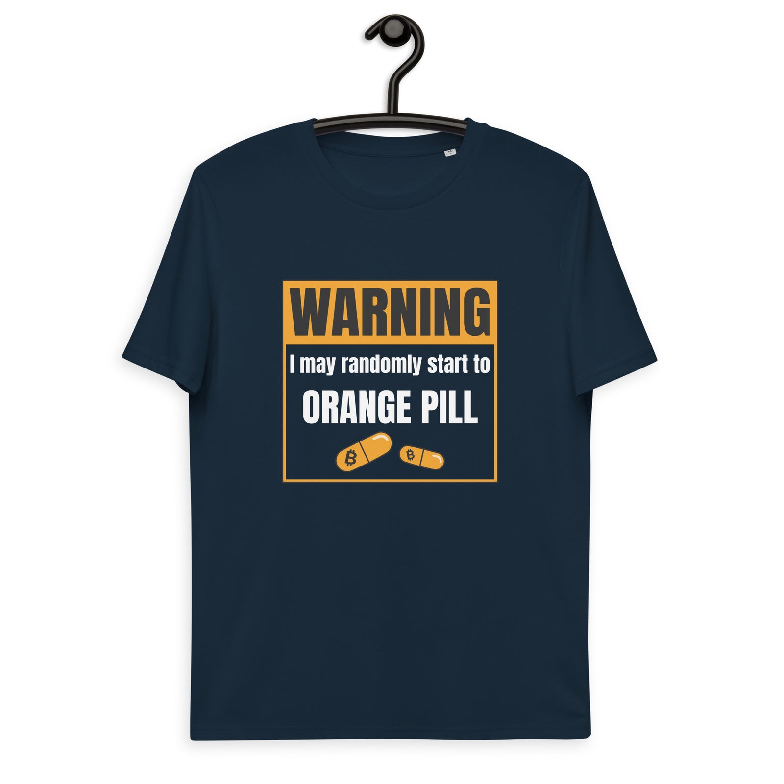 Bitcoin Warning Orange Pill Men's Organic Cotton T-Shirt