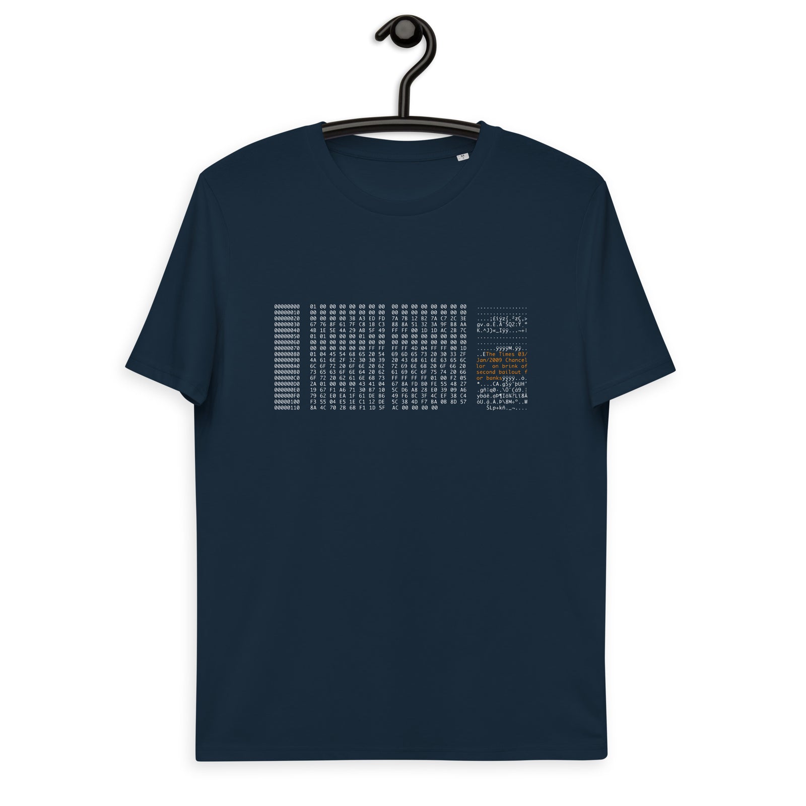 Bitcoin Genesis Block Basic Bio-T-Shirt für Männer