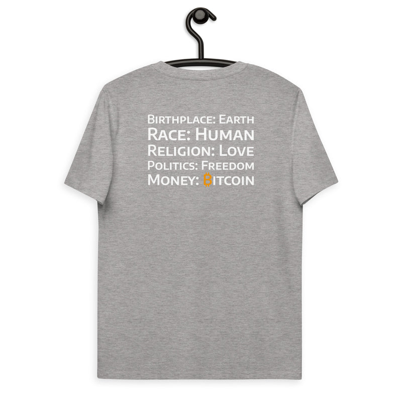 Bitcoin Money Druck HINTEN Basic Bio-T-Shirt für Männer