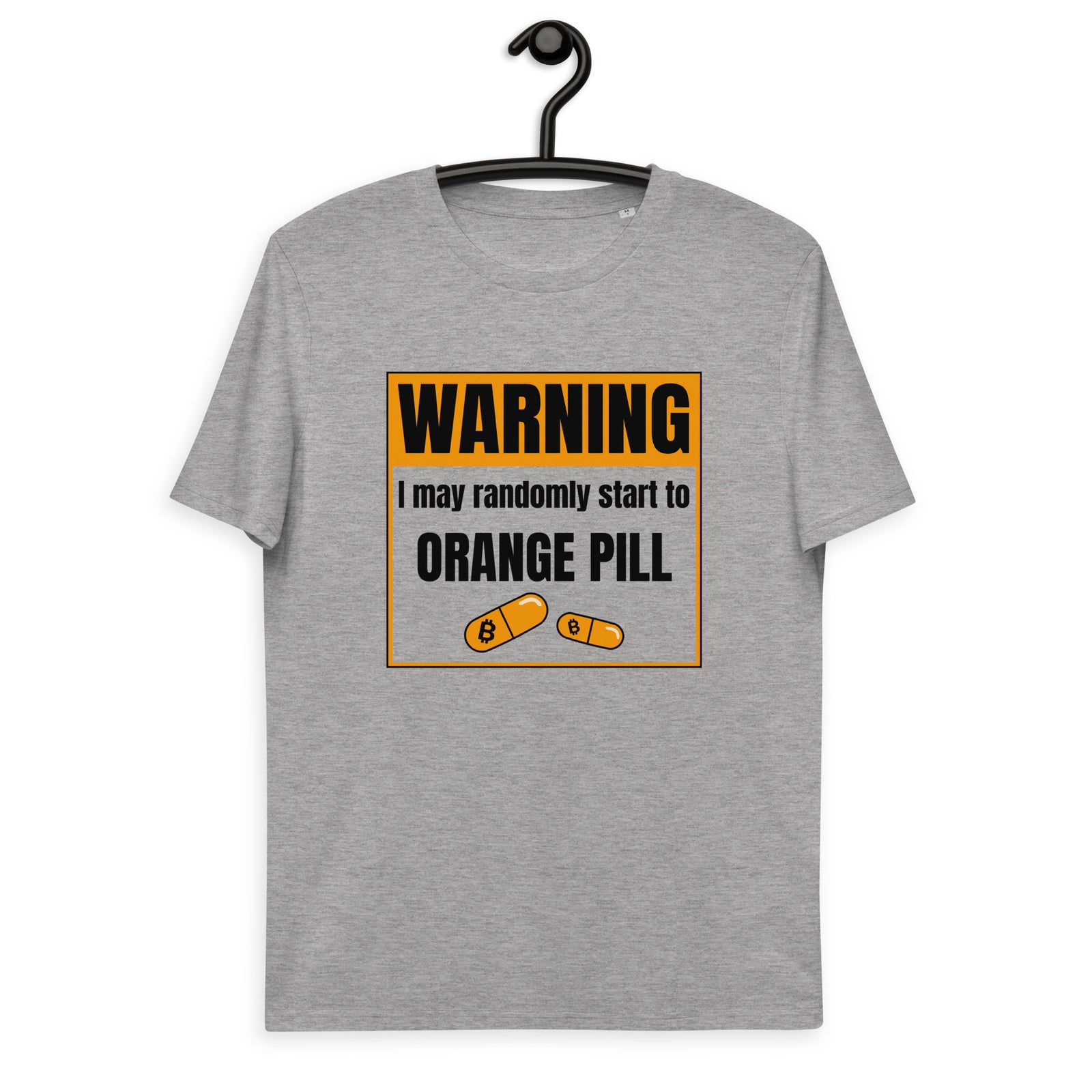 Bitcoin Warning Orange Pill Men's Organic Cotton T-Shirt