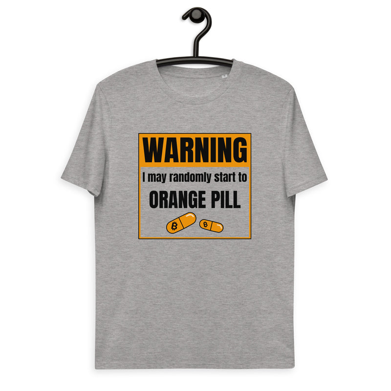 Bitcoin Warning Orange Pill Men's Organic Cotton T-Shirt