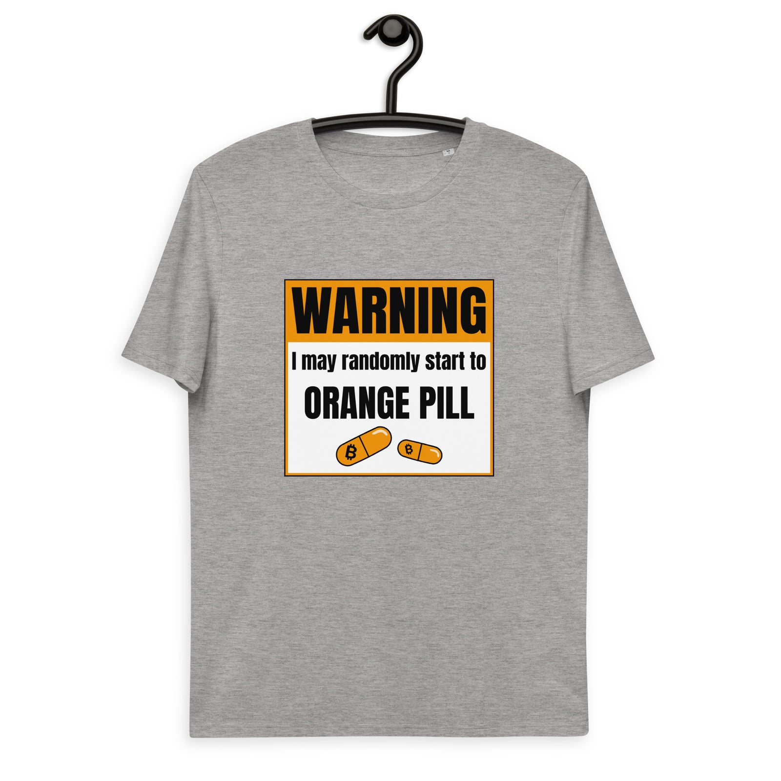 Bitcoin Warning Orange Pill Men's Organic Cotton T-Shirt