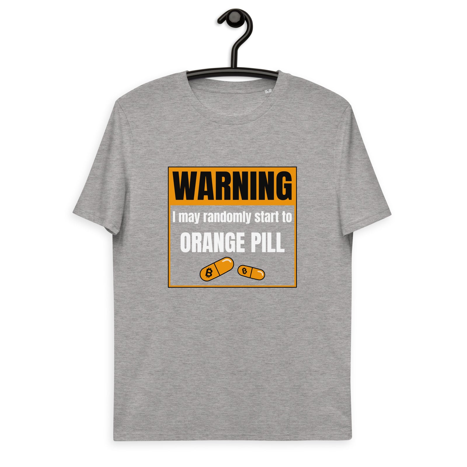 Bitcoin Warning Orange Pill Men's Organic Cotton T-Shirt