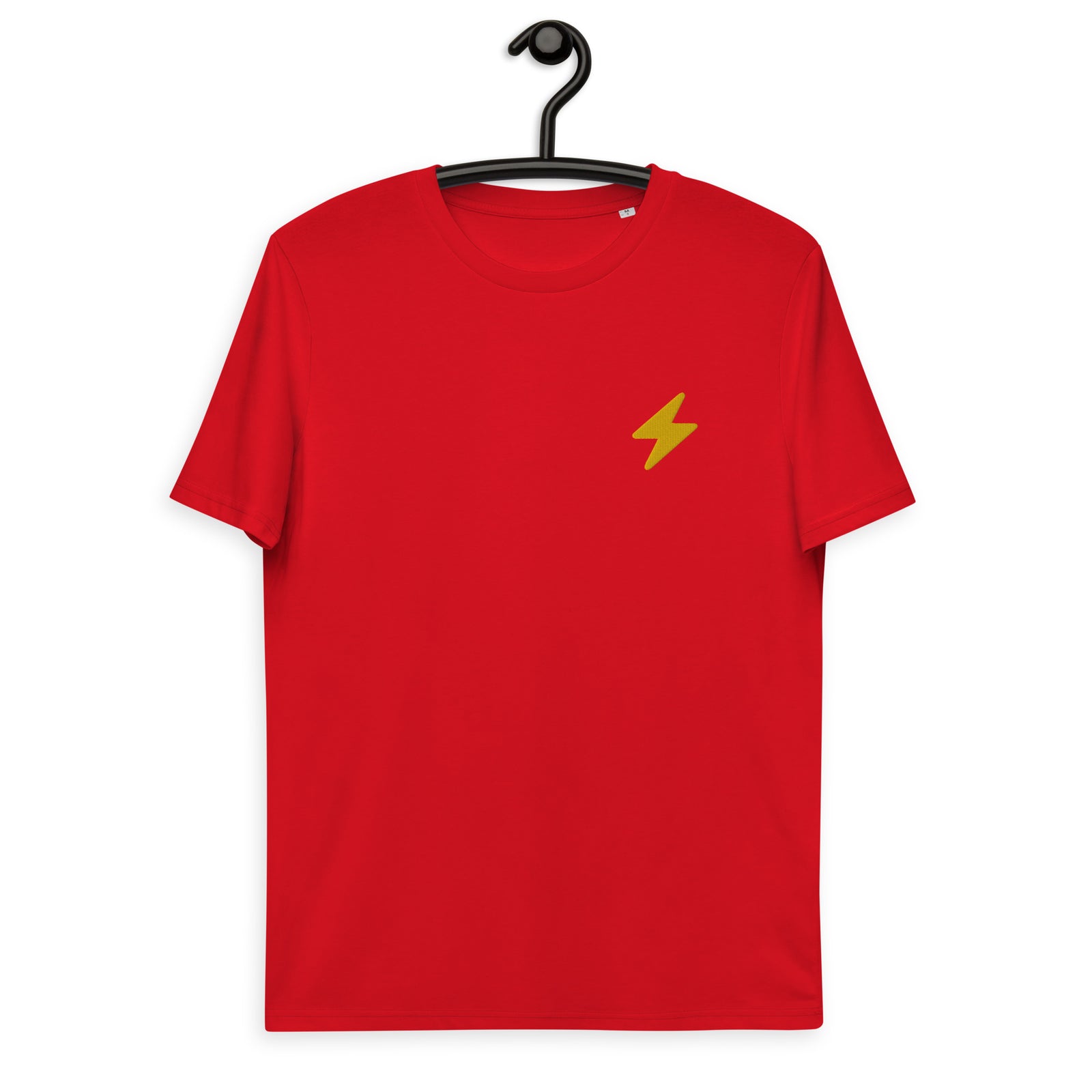 Bitcoin Lightning Stickerei Basic Bio-T-Shirt für Männer