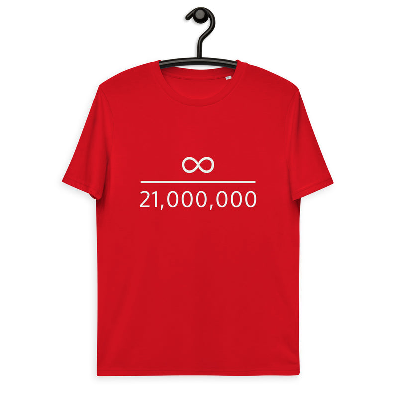 Infinity Divided by 21 Mio Bitcoin Basic Bio-T-Shirt für Männer