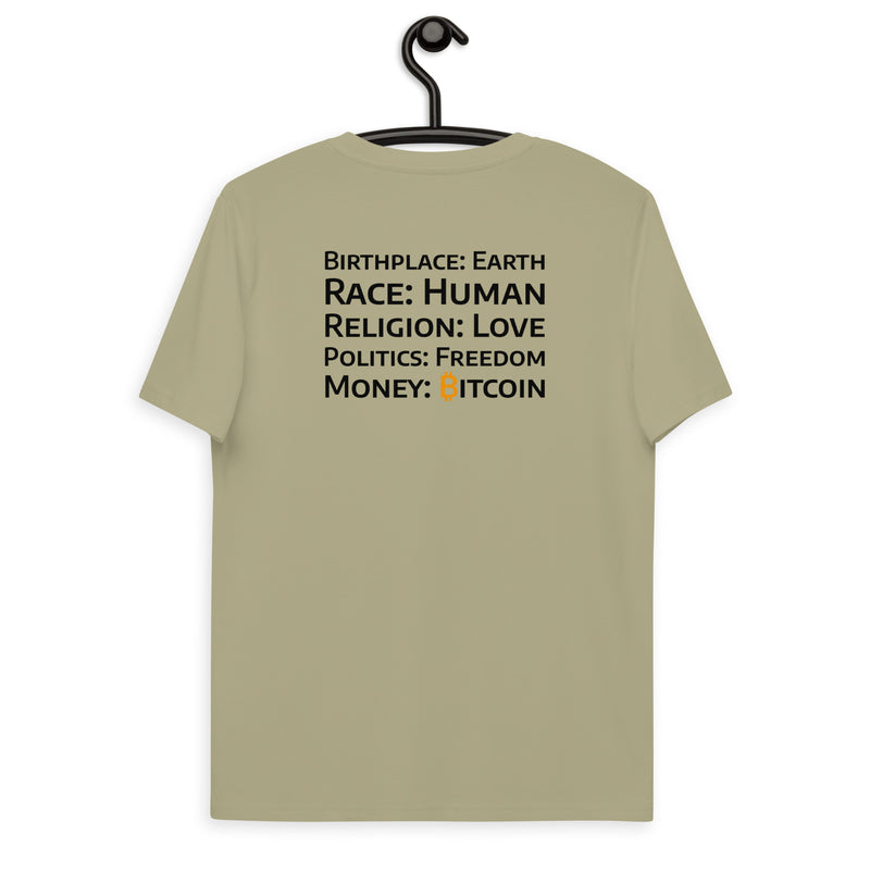 Bitcoin Money Druck HINTEN Basic Bio-T-Shirt für Männer