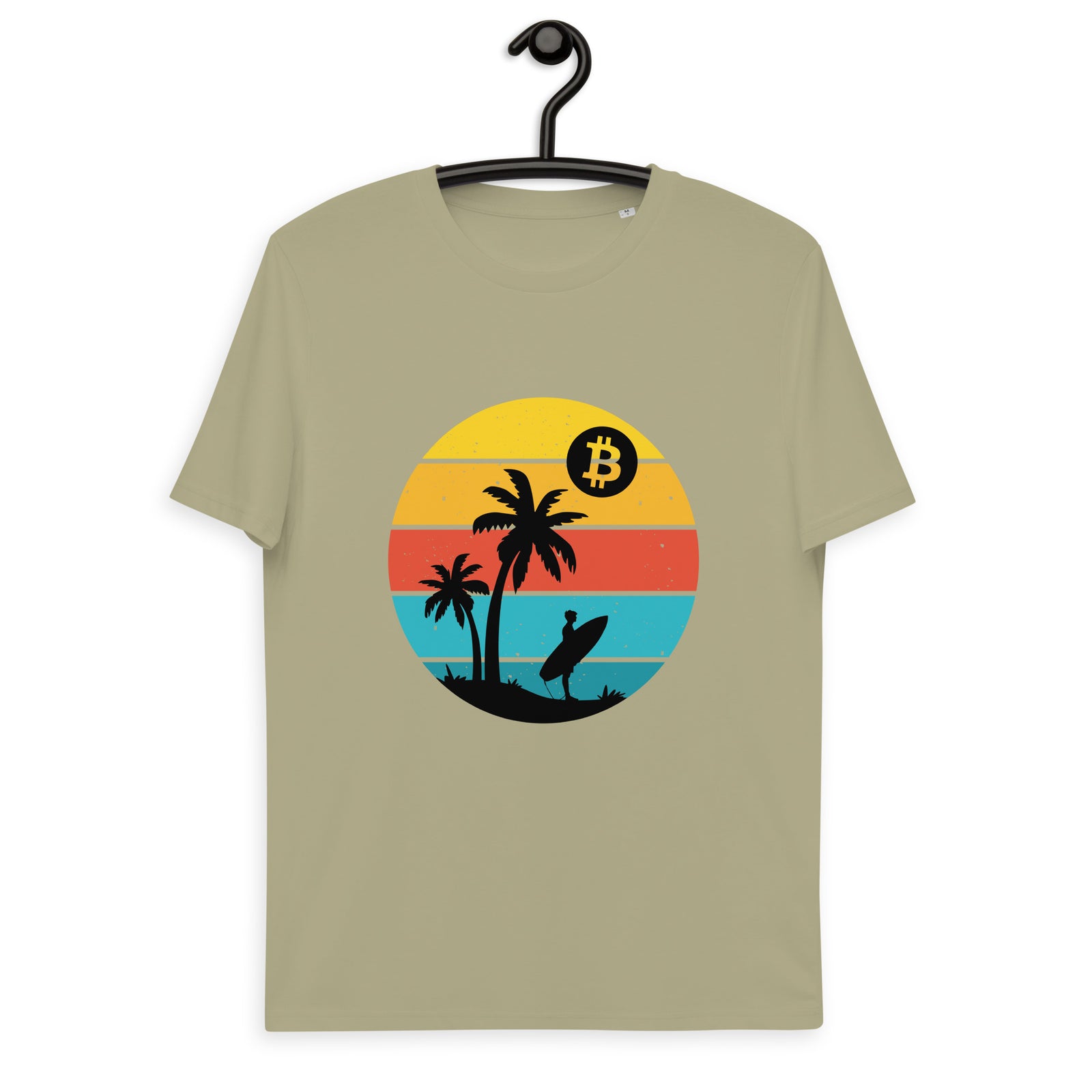 Bitcoin Retro Surfing Men's Organic Cotton T-Shirt