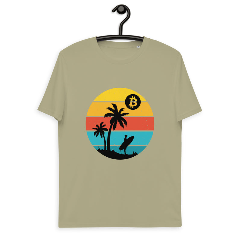 Bitcoin Retro Surfing Men's Organic Cotton T-Shirt