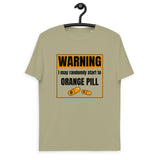 Bitcoin Warning Orange Pill Basic Bio-T-Shirt für Männer