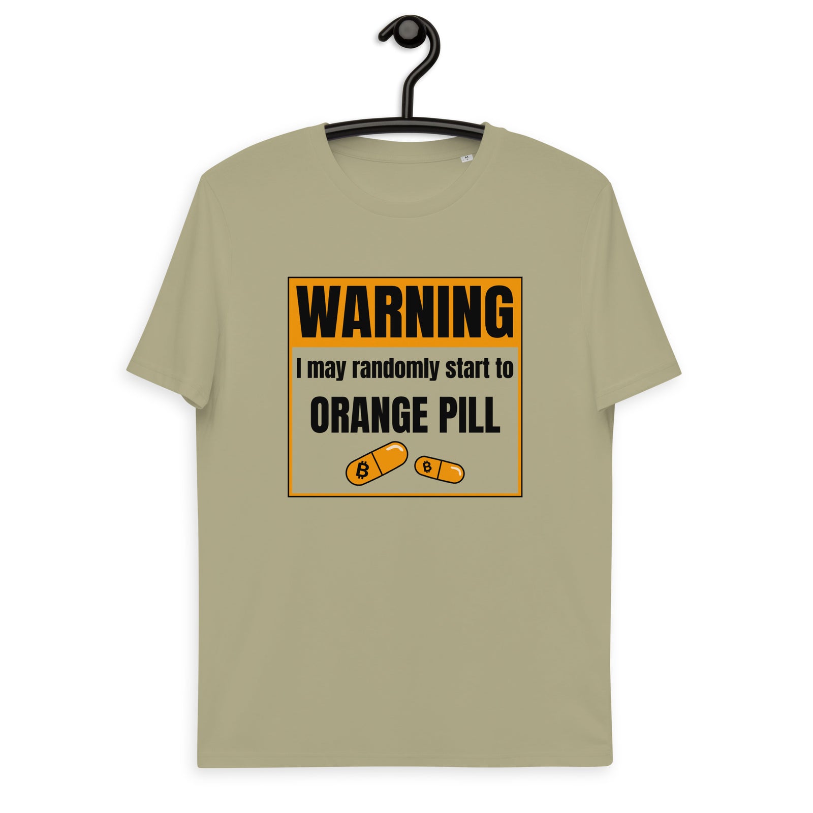 Bitcoin Warning Orange Pill Men's Organic Cotton T-Shirt