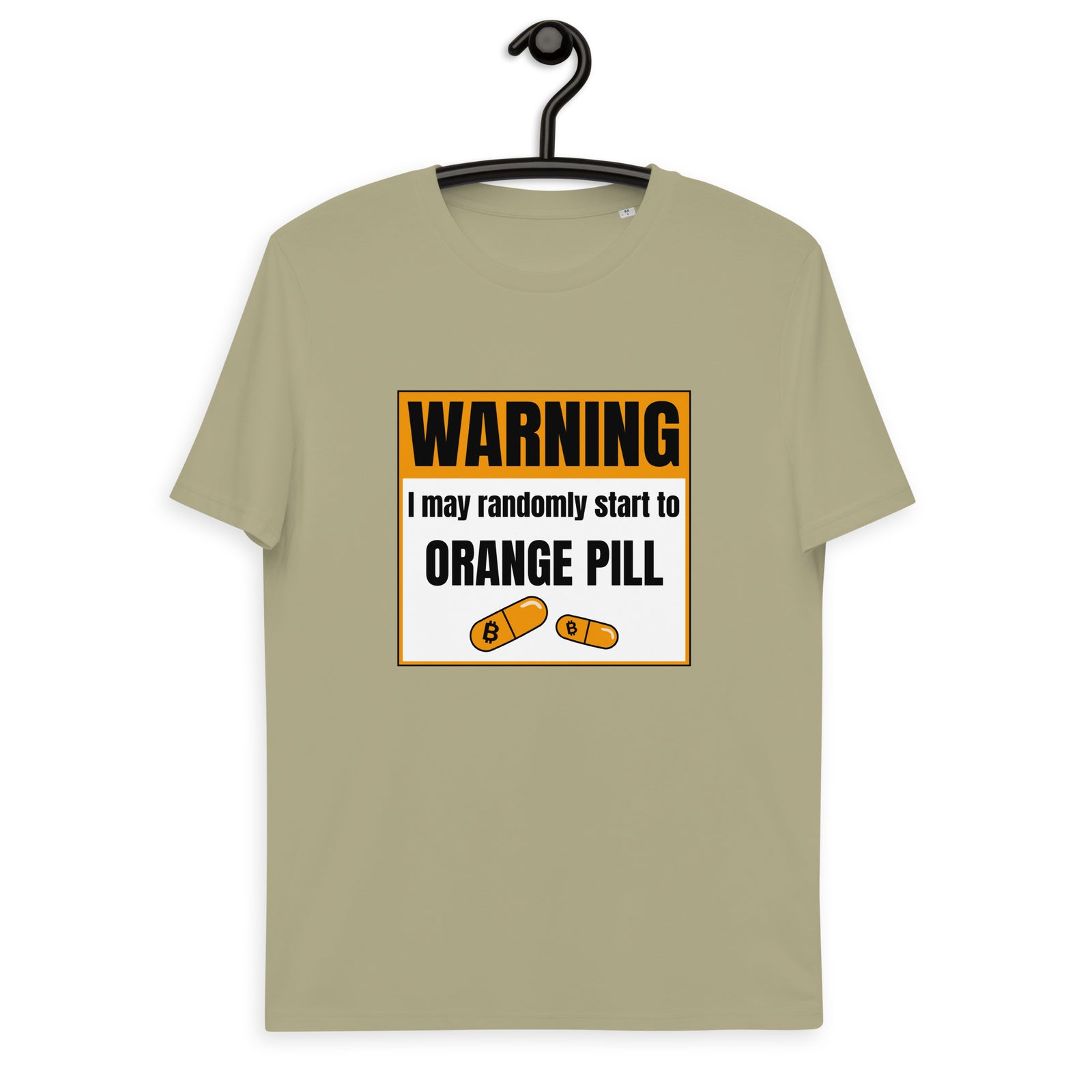 Bitcoin Warning Orange Pill Men's Organic Cotton T-Shirt